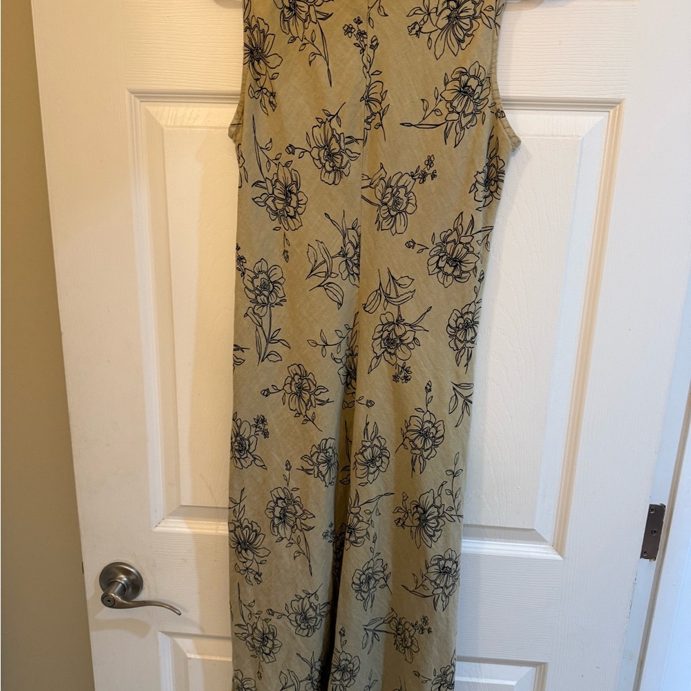 Floral Print Jumpsuit - Tan